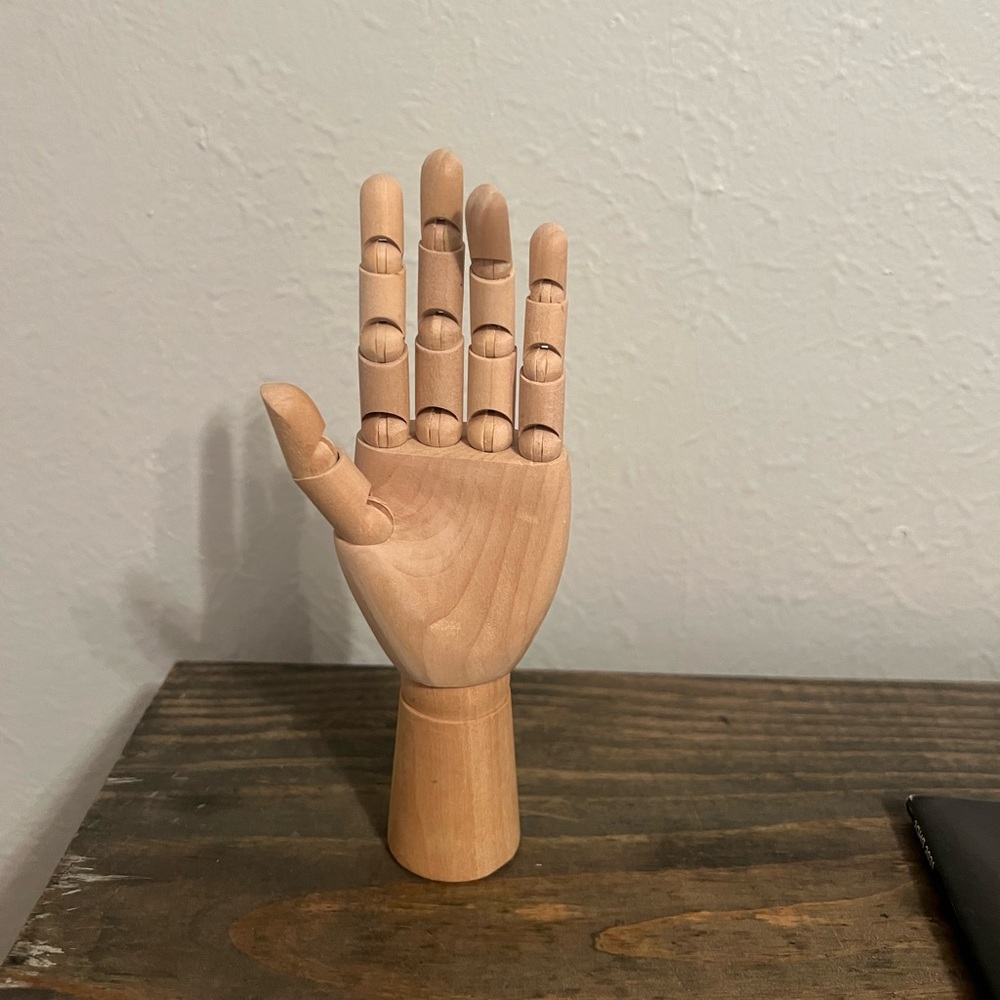 Articulated Wooden Hand Sculpture
